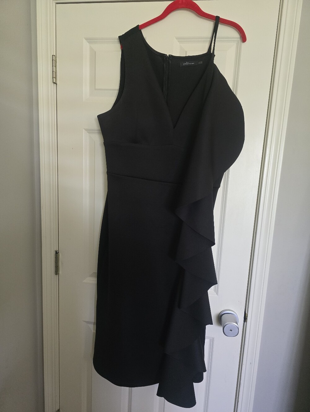 Women’s Black Asymmetric Ruffle Dress
